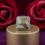 Load image into Gallery viewer, 925 Silver Jasper Stone Ring for Women | Square Stone Jewelry
