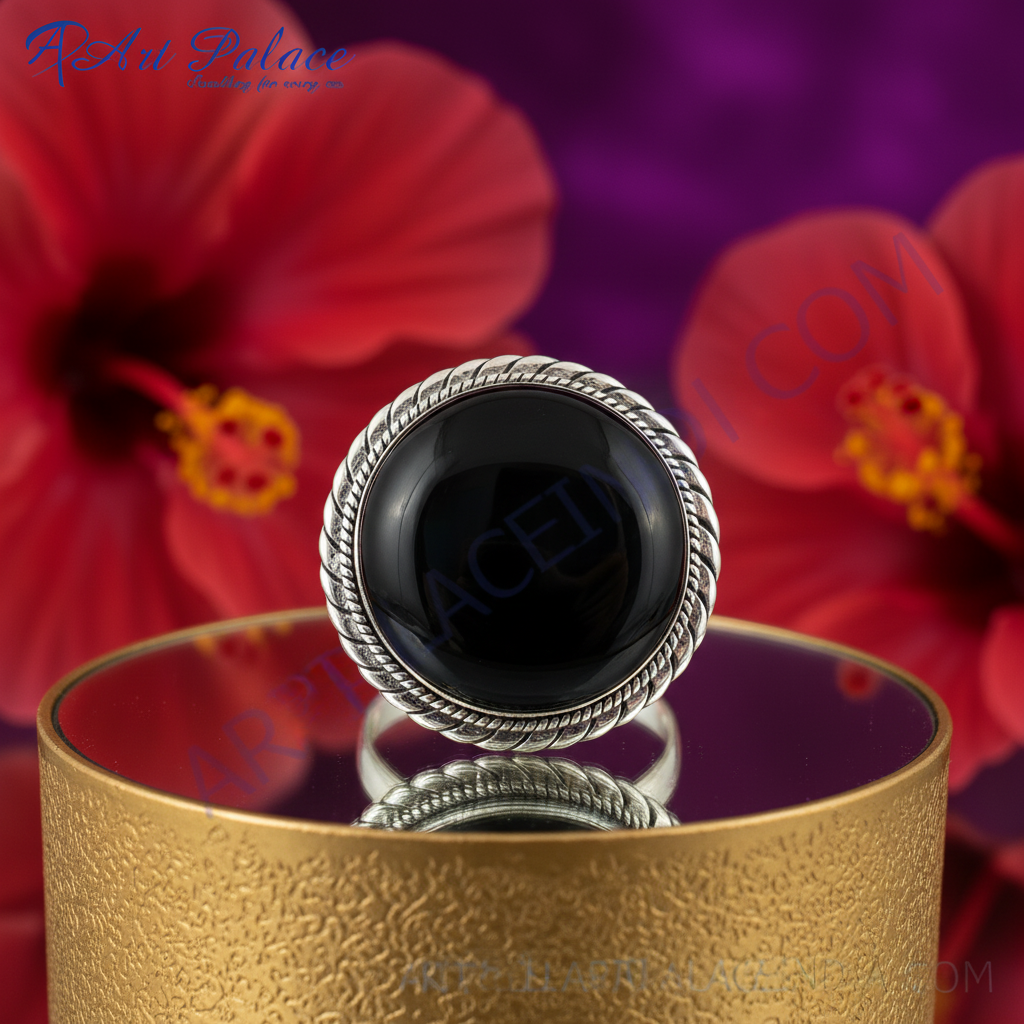 925 silver black onyx ring for women | statement jewelry