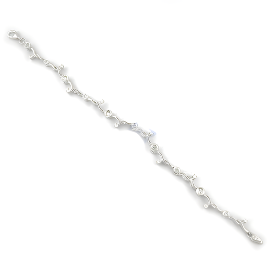 Fashion And Hot-Selling Cubic Zirconia Gemstone Sterling Silver Bracelet