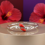 Load image into Gallery viewer, Silver Coral Bracelet for Women | Red Stone Jewelry
