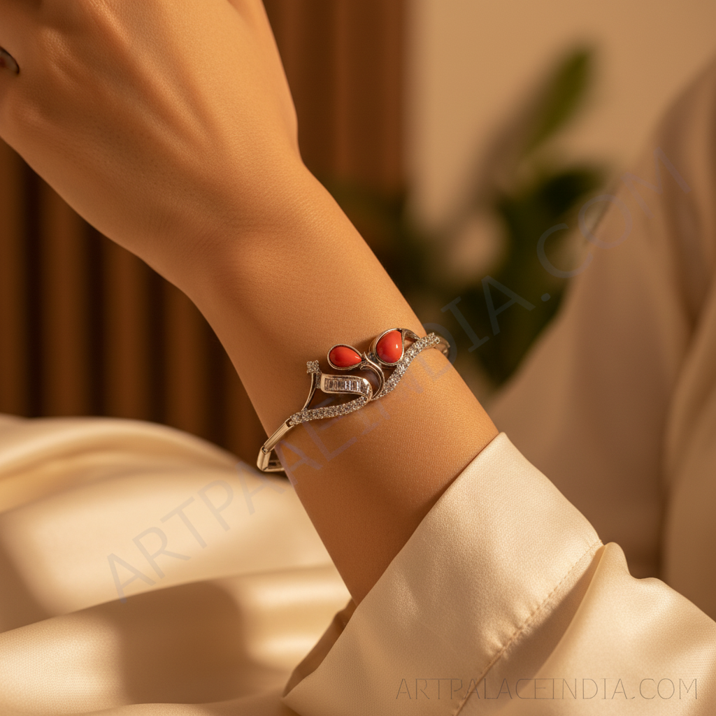 Silver Coral Bracelet for Women | Silver Jewelry Gift