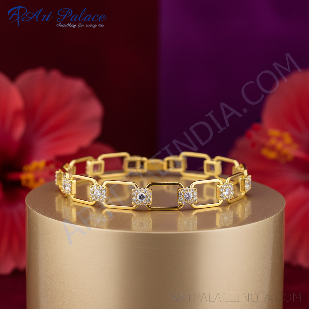 gold plating Rectangular Link Bracelet | gold plating Chain Jewelry