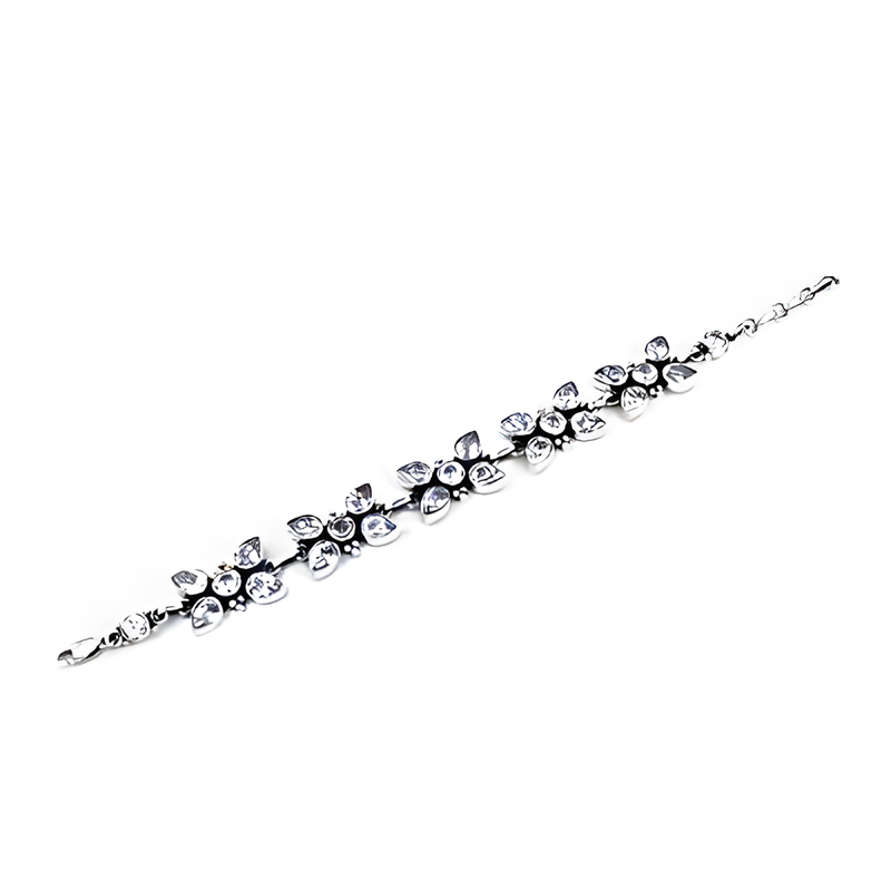 New Flower Style Cubic Zirconia Gemstone Silver Bracelet Glamours Cz Bracelet Fantastic Cz Bracelet