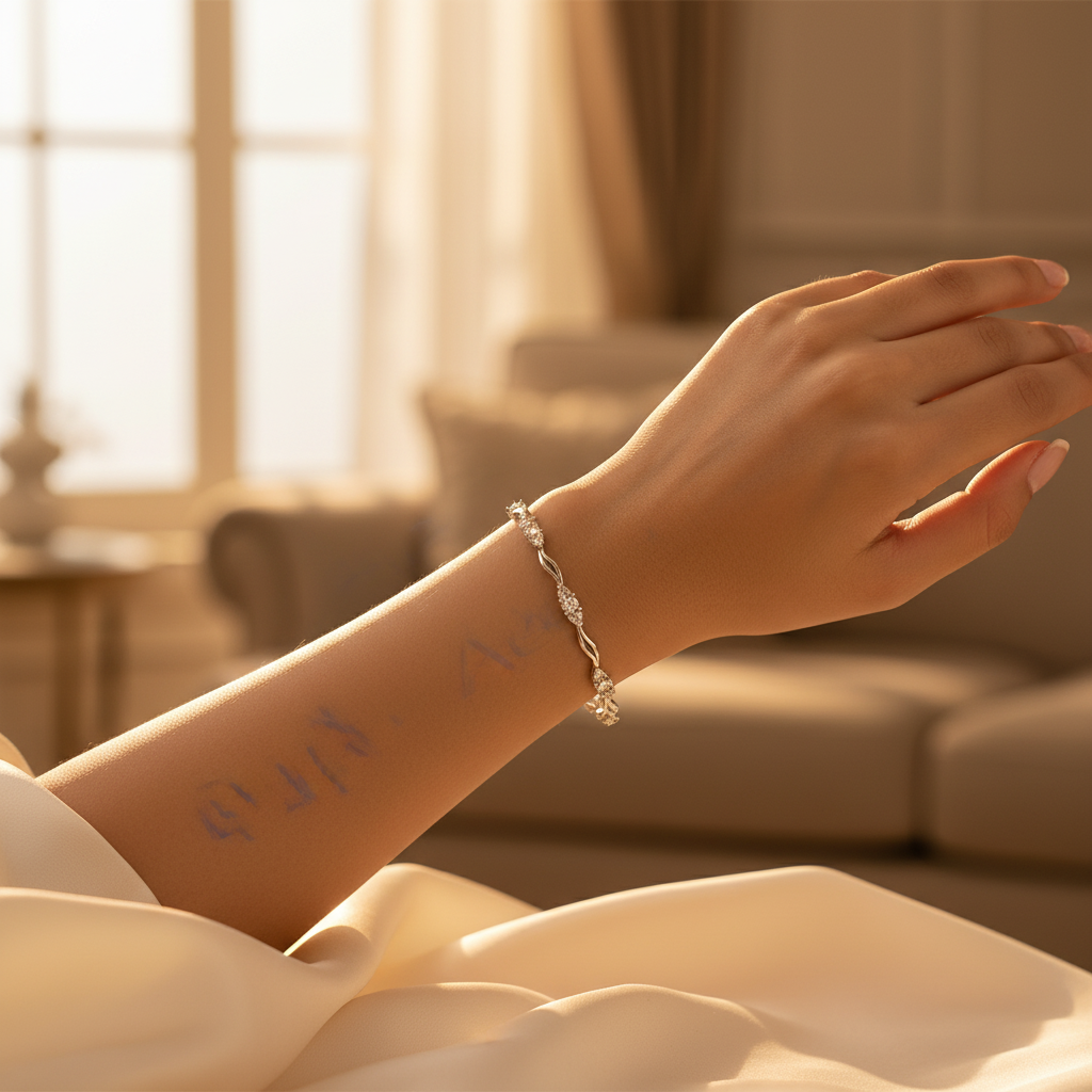 Silver cubic zirconia bracelet for women | party wear gift