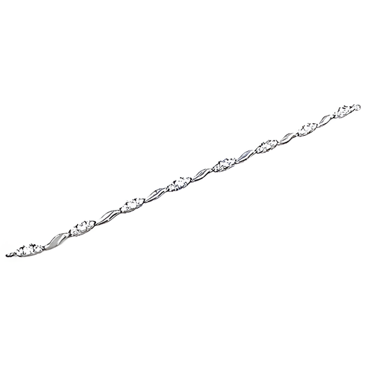 Pretty Cubic Zirconia Gemstone Silver Bracelet Classic Cz Bracelet Glittering Cz Bracelet