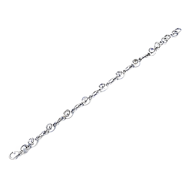 High Quality Cubic Zirconia Gemstone Silver Bracelet Glitzy Cz Bracelet Cz Chain Bracelets