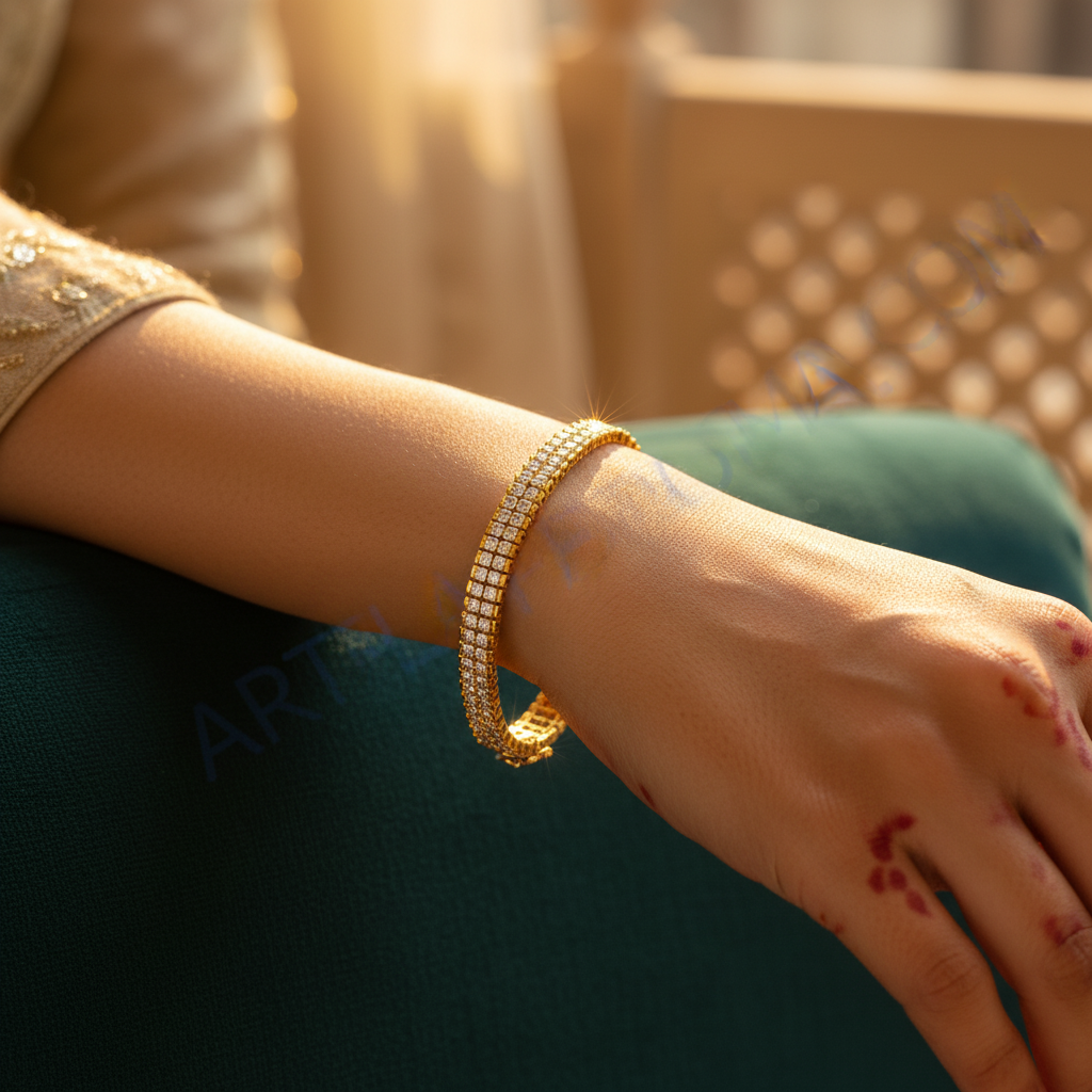 gold plating Crystal Bracelet for Women | Party Wear | Gift