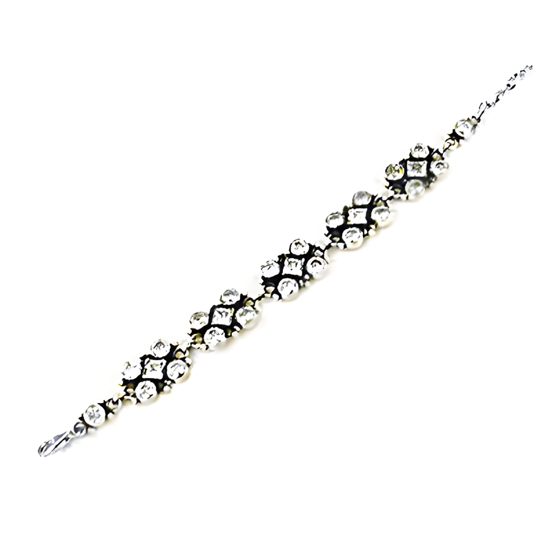 Hot! Dazzling Cubic Zirconia Gemstone Silver Bracelet Cz Silver Bracelet Graceful Cz Bracelet