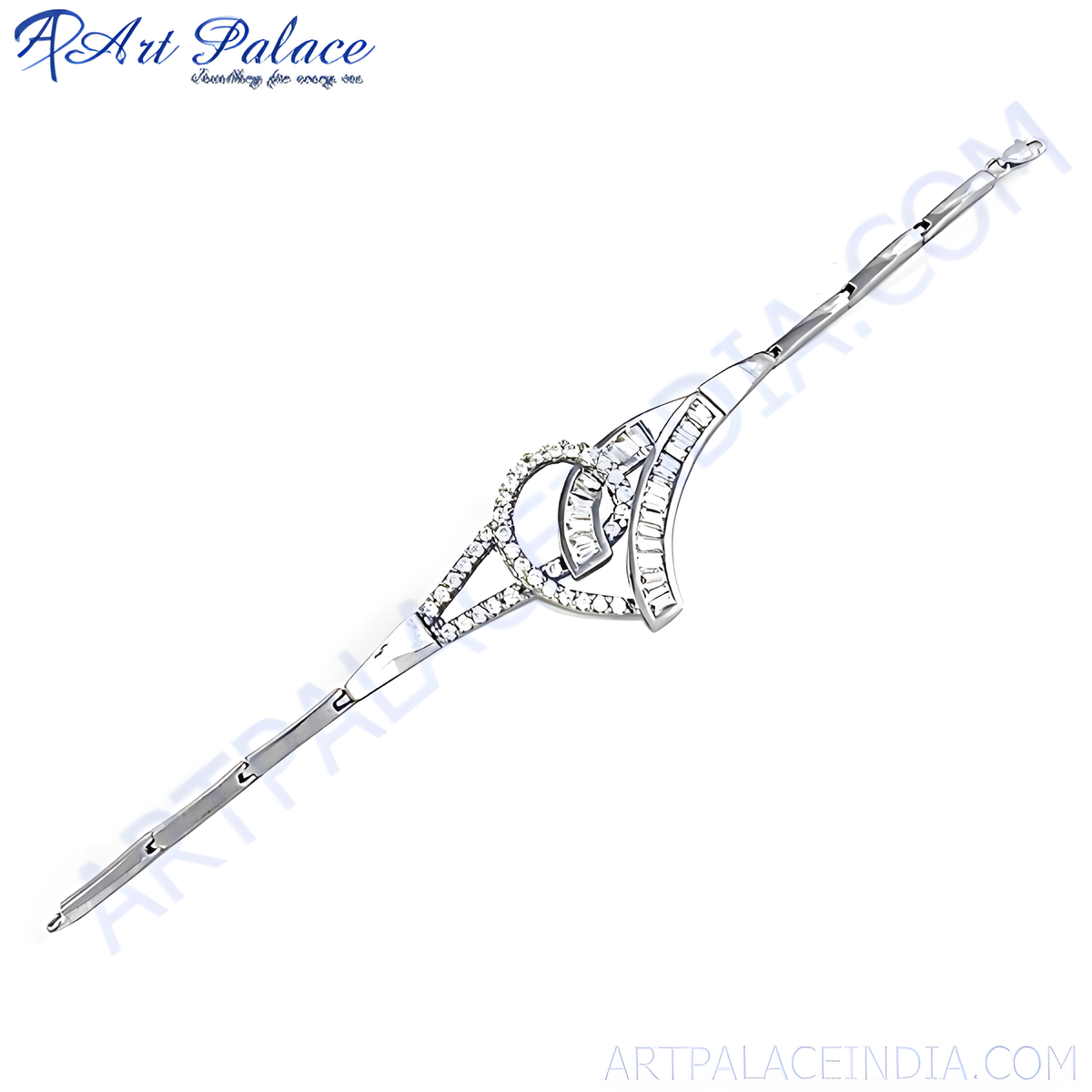 Silver bracelet with diamond accents, elegant design for women, perfect jewelry gift