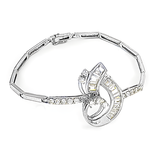 Royal Style Cubic Zirconia Gemstone Silver Bracelet Cz Silver Bracelet Fashion Cz Bracelet