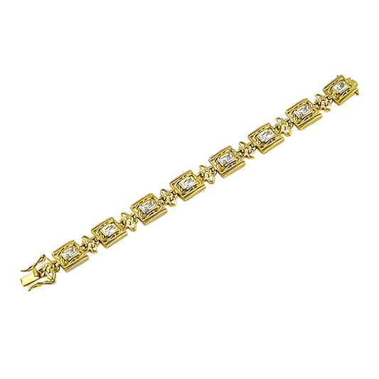 Ultimate Cubic Zirconia Gemstone Gold-Plated Silver Bracelet - Best Deals & Quality