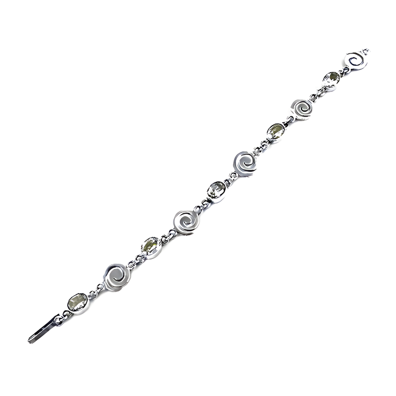 Trendy Charm Cubic Zirconia Gemstone Silver Bracelet - Stylish Jewelry for Women