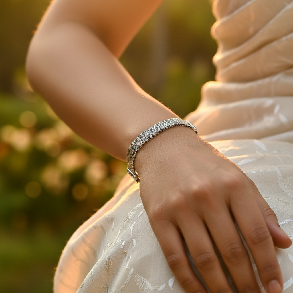 925 Silver Mesh Bracelet for Women | Fine Jewelry Gift