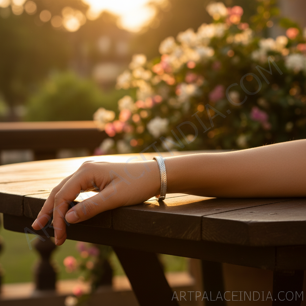 Silver herringbone bracelet for women | sterling silver jewelry