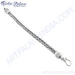 Load image into Gallery viewer, 925 sterling silver braided chain bracelet with hook clasp. Simple, elegant, for women.
