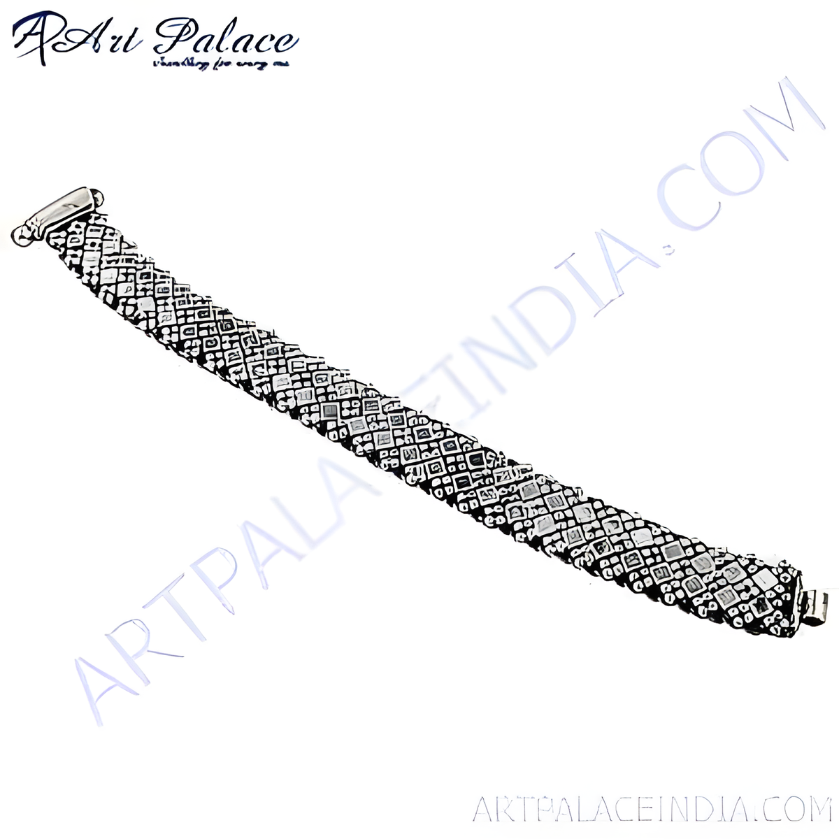Sterling silver geometric chain bracelet for women