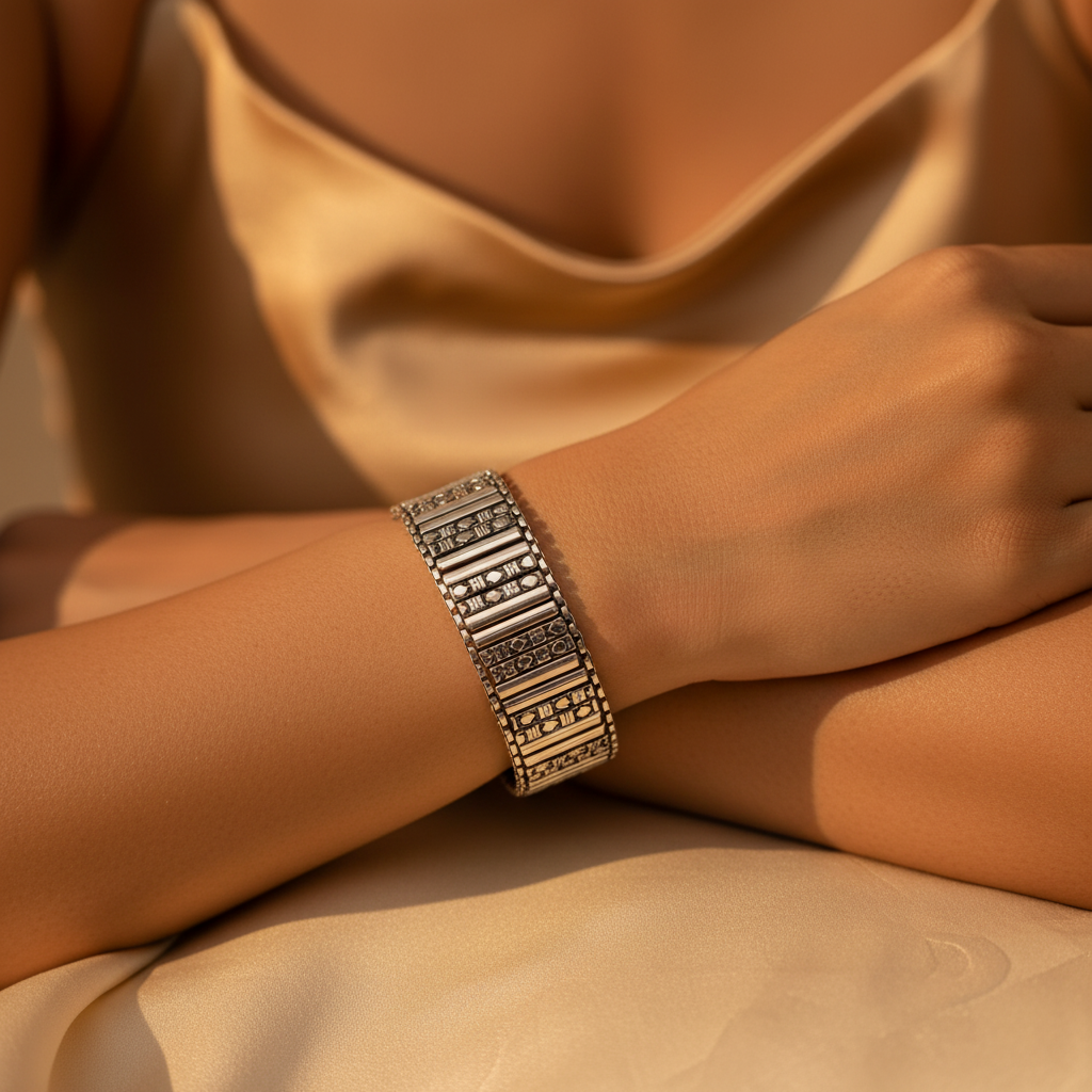 925 silver geometric anklet for women | silver anklet gift