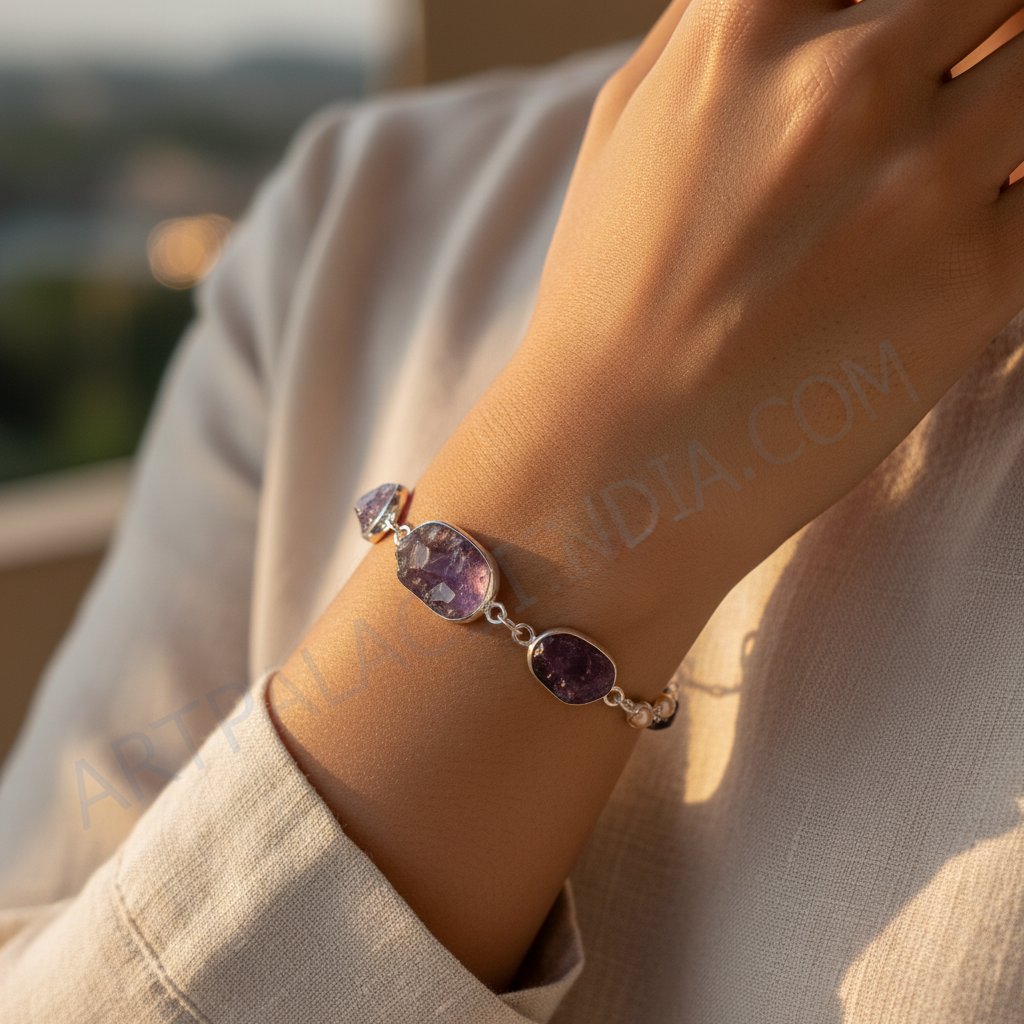 Silver gemstone bracelet for women | daily wear jewelry