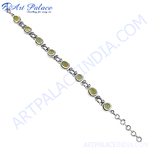 Load image into Gallery viewer, Sterling silver bracelet featuring green gemstones, perfect for women&#39;s fashion jewelry and daily wear
