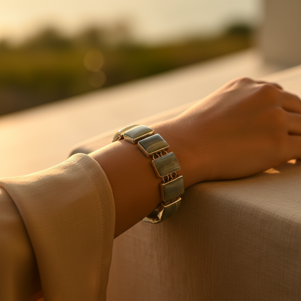 Silver agate stone bracelet for women | daily wear jewelry