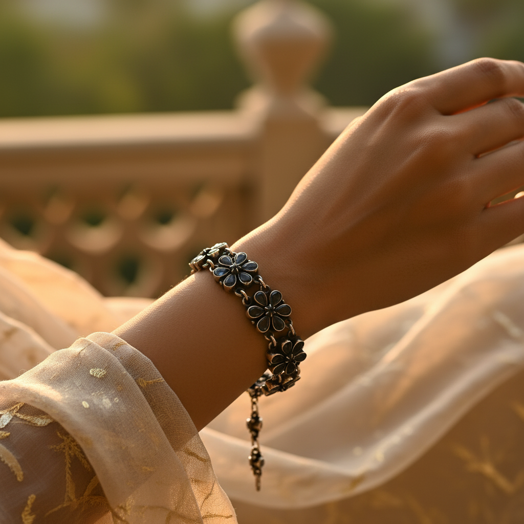 925 Silver Flower Bracelet for Women | Party Jewelry Gift