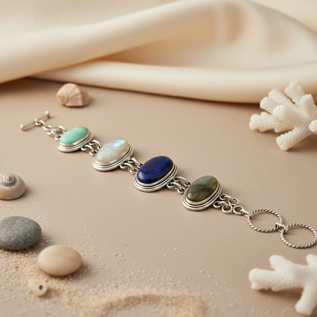 925 Silver Gemstone Bracelet for Women | Silver Jewelry Gift