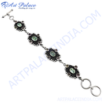 Load image into Gallery viewer, 925 Sterling silver gemstone bracelet with various colored gemstones and a secure clasp.
