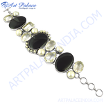 Load image into Gallery viewer, 925 silver bracelet featuring onyx and citrine gemstones, ideal for women&#39;s fashion and gifting.
