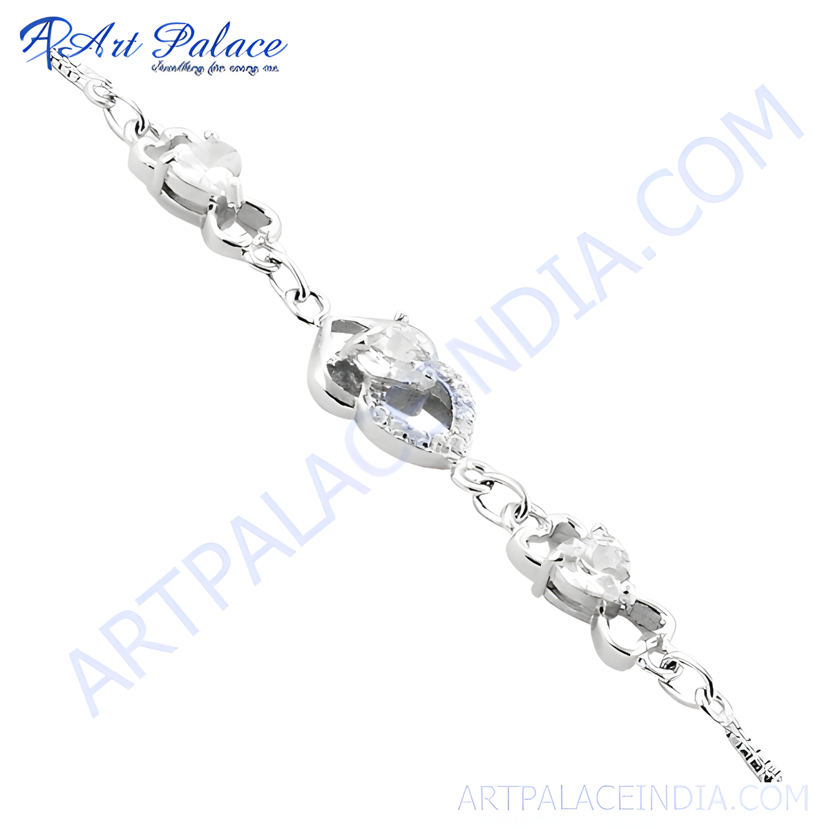925 sterling silver bracelet with sparkling cubic zirconia stones, perfect for gifting