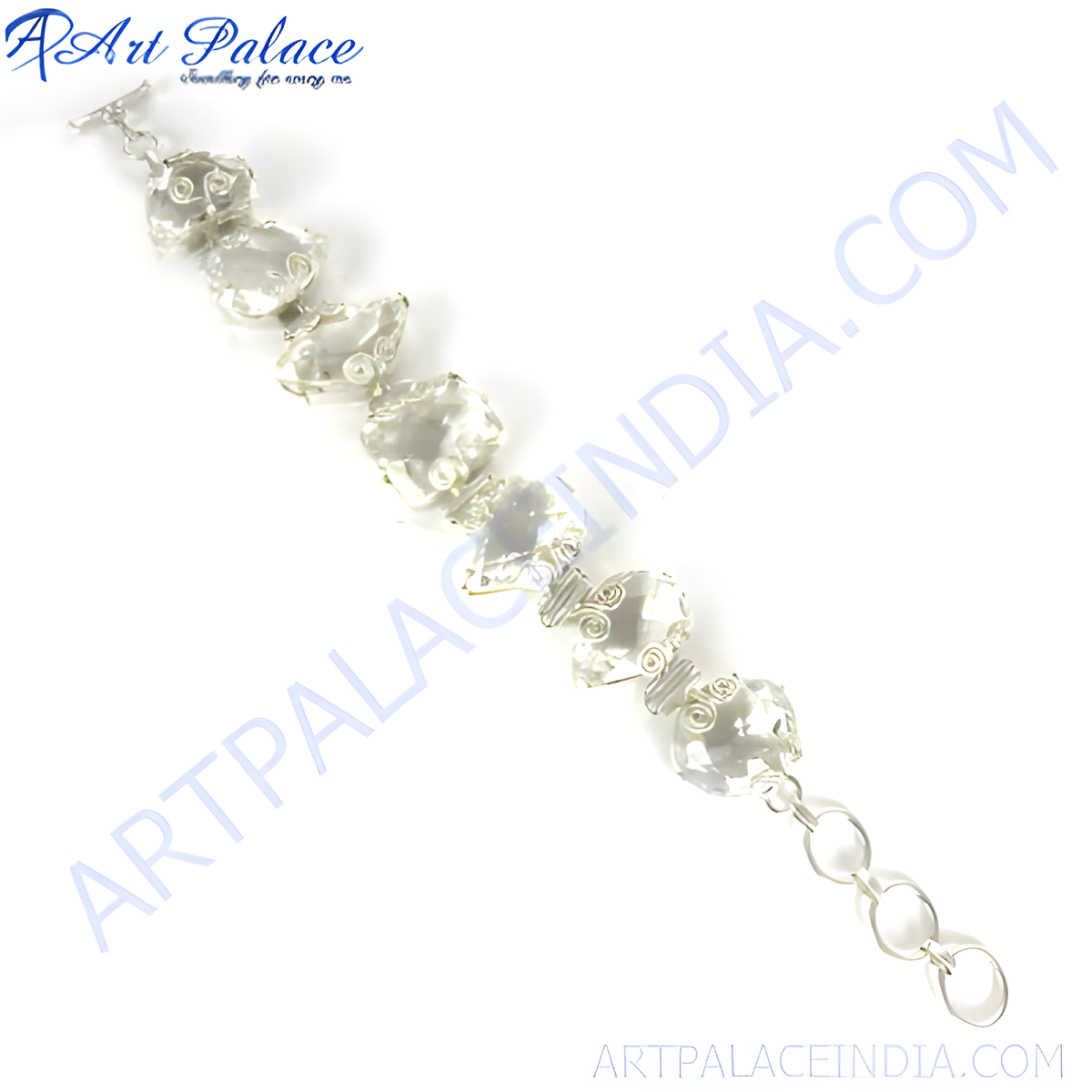 Clear quartz gemstone bracelet crafted with 925 sterling silver, perfect for adding elegance to any attire
