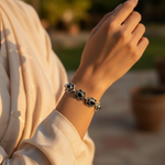 Load image into Gallery viewer, 925 Silver Black Onyx Bracelet for Women | Floral Design Jewelry
