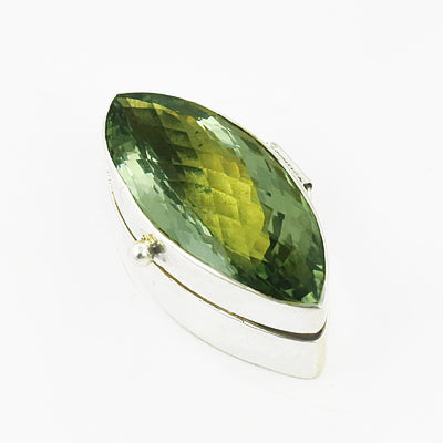 925 silver green gemstone pendant | marquise cut | women's jewelry