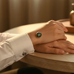 Load image into Gallery viewer, Silver Labradorite Cufflinks for Men | Formal Wear Jewelry
