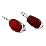 Load image into Gallery viewer, Silver Red Stone Drop Earrings | Women's Jewelry Gift
