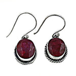 Load image into Gallery viewer, 925 Silver Ruby Earrings | Women's Gemstone Dangle Earrings
