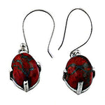 将图像加载到图库查看器中， Red Jasper Stone Earrings in Silver for Women | Daily Wear
