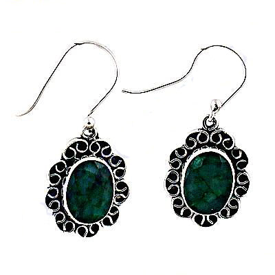 Emerald earrings in 925 sterling silver | women's jewelry gift