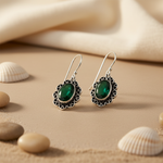 将图像加载到图库查看器中， Emerald Earrings in 925 Sterling Silver | Women's Jewelry Gift
