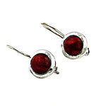 将图像加载到图库查看器中， Silver Red Stone Drop Earrings for Women | Daily Wear Jewelry
