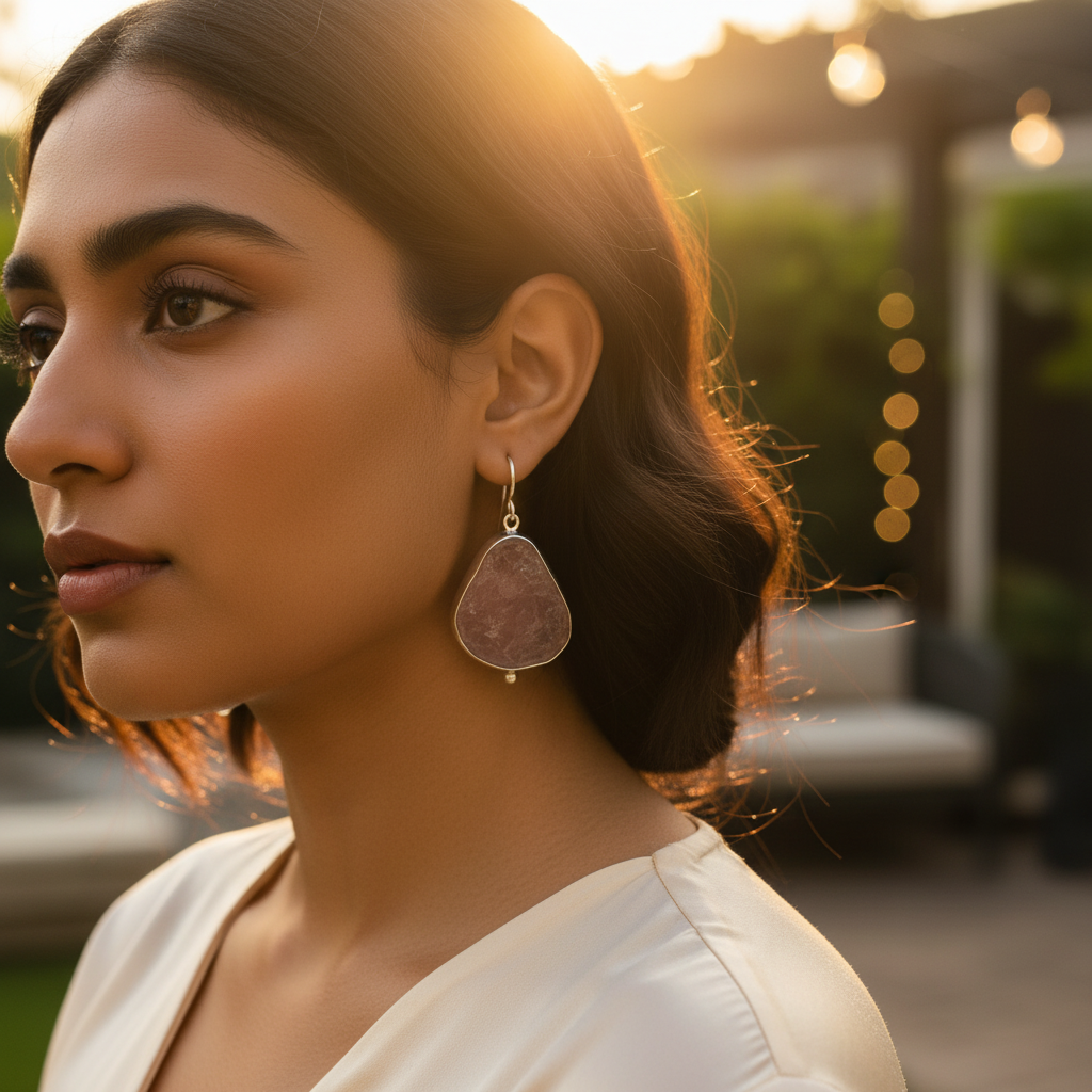 Silver Druzy Stone Earrings for Women | Statement Jewelry