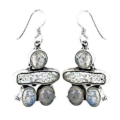 925 Silver Moonstone Drop Earrings for Women | Dangle Earrings