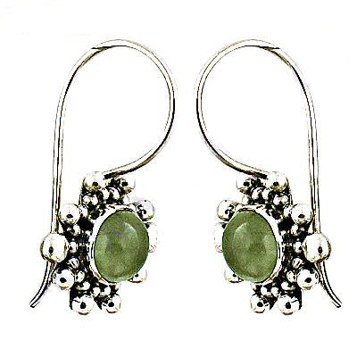 925 silver green gemstone earrings for women | dangle earrings