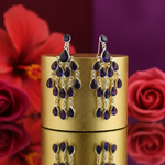 Load image into Gallery viewer, 925 Silver Amethyst Chandelier Earrings for Women | Gift
