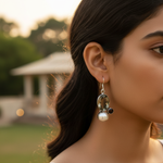 Load image into Gallery viewer, 925 Silver Green Amethyst Earrings for Women | Daily Wear
