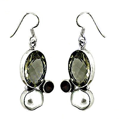 925 Silver Green Amethyst Earrings for Women | Daily Wear