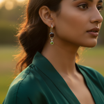 Load image into Gallery viewer, 925 Silver Garnet &amp; Peridot Drop Earrings for Women | Gift
