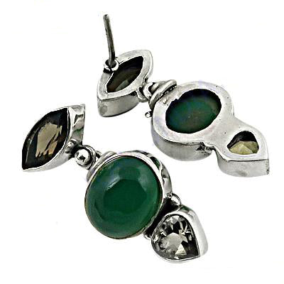925 silver green onyx earrings for women | dangle earrings