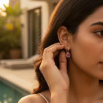 Load image into Gallery viewer, 925 Silver Pink Topaz Earrings for Women | Gemstone Jewelry
