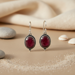 将图像加载到图库查看器中， Ruby Earrings in 925 Silver | Gemstone Jewelry for Women
