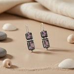 将图像加载到图库查看器中， 925 Silver Amethyst Drop Earrings for Women | Gemstone Jewelry
